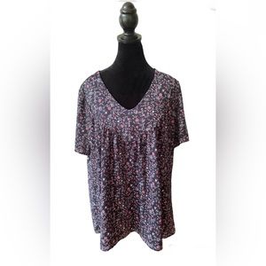 Floral V Neck Blouse